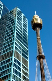 centerpoint tower, and an adjacent skyscraper, sydney, australia