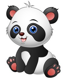 vector illustration of cute baby panda sitting