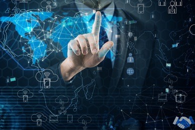 man in social networks concept