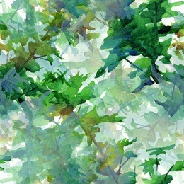 abstract watercolor seamless pattern in shades of green