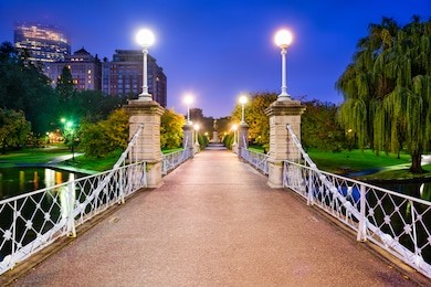 boston, massachusetts, usa at the public garden.