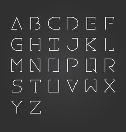 vector alphabet design set-minimalist style.vector illustration