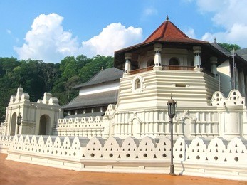 temple of the sacred tooth relic, located in the royal palace complex of the former kingdom of kandy, sri lanka