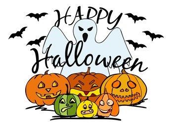 halloween pumpkin with a ghost on a white background