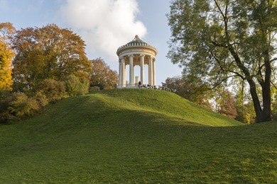 monopteros temple inside the english garden in muich, germany