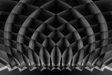 reworked architectural photo featuring grunge cellular structure. decorative panel for a wall or abstract background for graphic design.