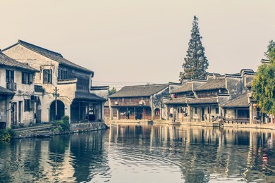 china's famous jiangnan water village, nanxun town.