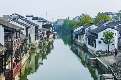 china's famous jiangnan water village, nanxun town.