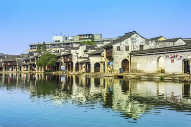 china's famous jiangnan water village, nanxun town.