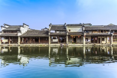 china's famous jiangnan water village, nanxun town.