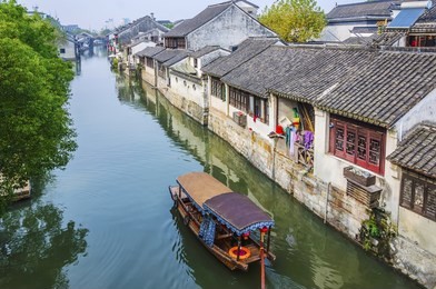 china's famous jiangnan water village, nanxun town.
