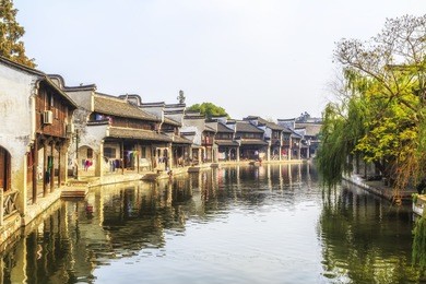 china's famous jiangnan water village, nanxun town.