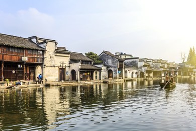 china's famous jiangnan water village, nanxun town.
