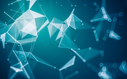abstract polygonal space low poly dark background with connecting dots and lines. connection structure. 3d rendering