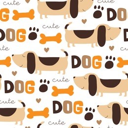 seamless dog pattern vector illustration