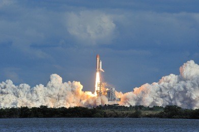 cape canaveral, fl - november 16: space shuttle atlantis launches from the kennedy space center november 16, 2009 in cape canaveral, fl.