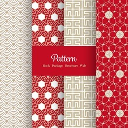 vector pattern set for package / book / screen design - asian - chinese