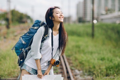 asia woman traveler,travel concept