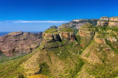 republic of south africa - mpumalanga province. blyde river canyon - the three rondavels (three dolomite peaks)