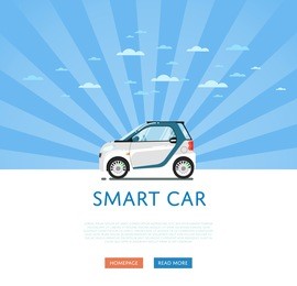 city car isolated on rays background. vector compact smart car. vehicles cartoon car isolated. smart car side view isolated.