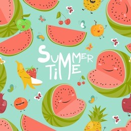 seamless pattern with fruits