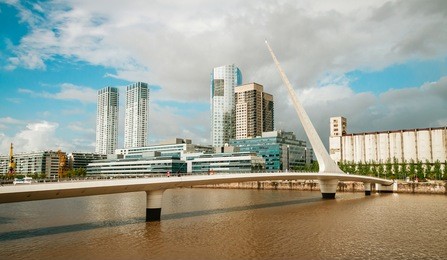 woman's bridge. this is an iconic structure located in puerto madero, buenos aires. it was designed by the famous architect santiago calatrava. next december 20 is going to be it's 15th anniversary.