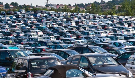 lots of cars parking in the city