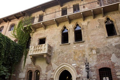 view of juliet's house in verona, italy