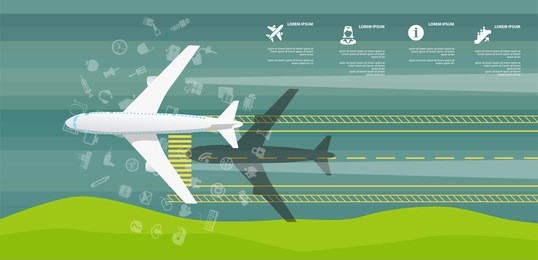 airport info graphics top view with green grass