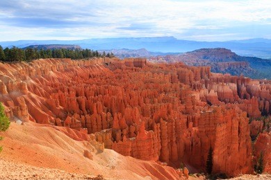 panorama from bryce canyon national park, usa. hoodoos, geological formations. beautiful scenery