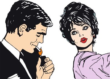 illustration of lovers on a white background