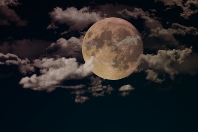 supermoon with cloud