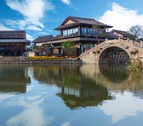 view from gubei water town in beijing,china.