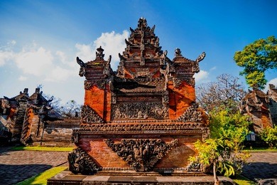main entrance of country temple in bali,indonesia.