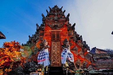 main entrance of country temple in bali,indonesia.