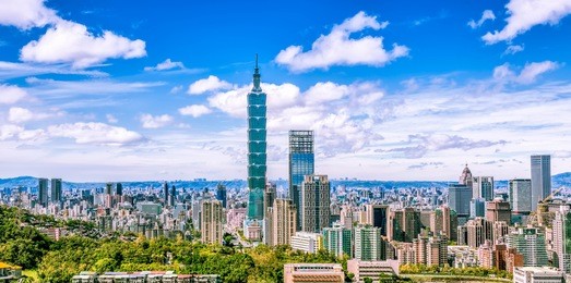 view of taipei skyline on a sunny day