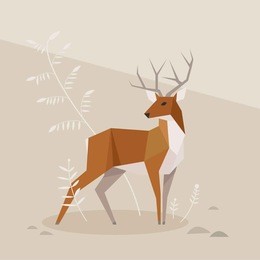 low poly animal vector illustration flat design