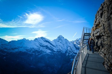 landscape view from the schilthorn mountain in switzerland