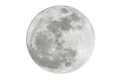 full moon isolated over white background