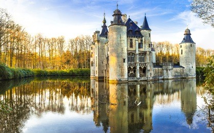 fairytale medieval castles of europe.belgium, antwerpen region