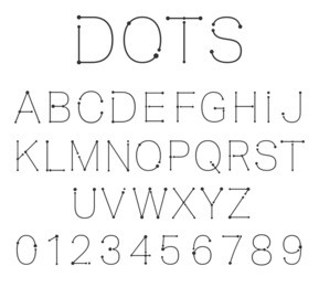 letters and numbers. alphabet font template. connection dots design. vector illustration.