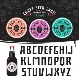 craft beer label and sanserif font. for your design