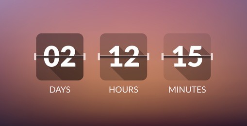 flip countdown timer vector clock counter. flat count down day vector business sign.