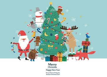 merry christmas card. vector illustration background