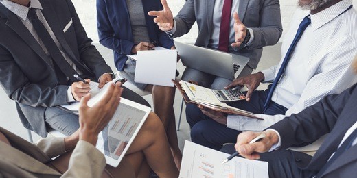 business people discussion marketing plan meeting concept