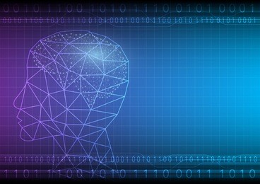 abstract digital and technology background. artificial intelligence and binary code design.