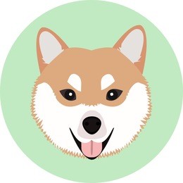 dog vector with smiling face