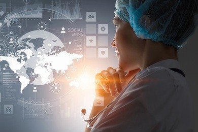 modern medical technologies concept . mixed media