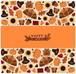 thanksgiving greeting card or background. vector illustration.