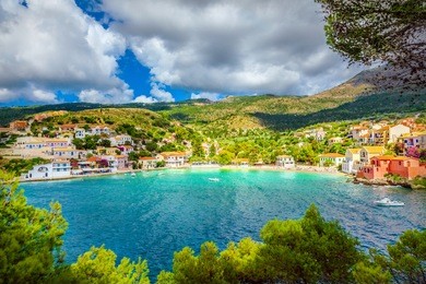 assos beach in kefalonia, greece